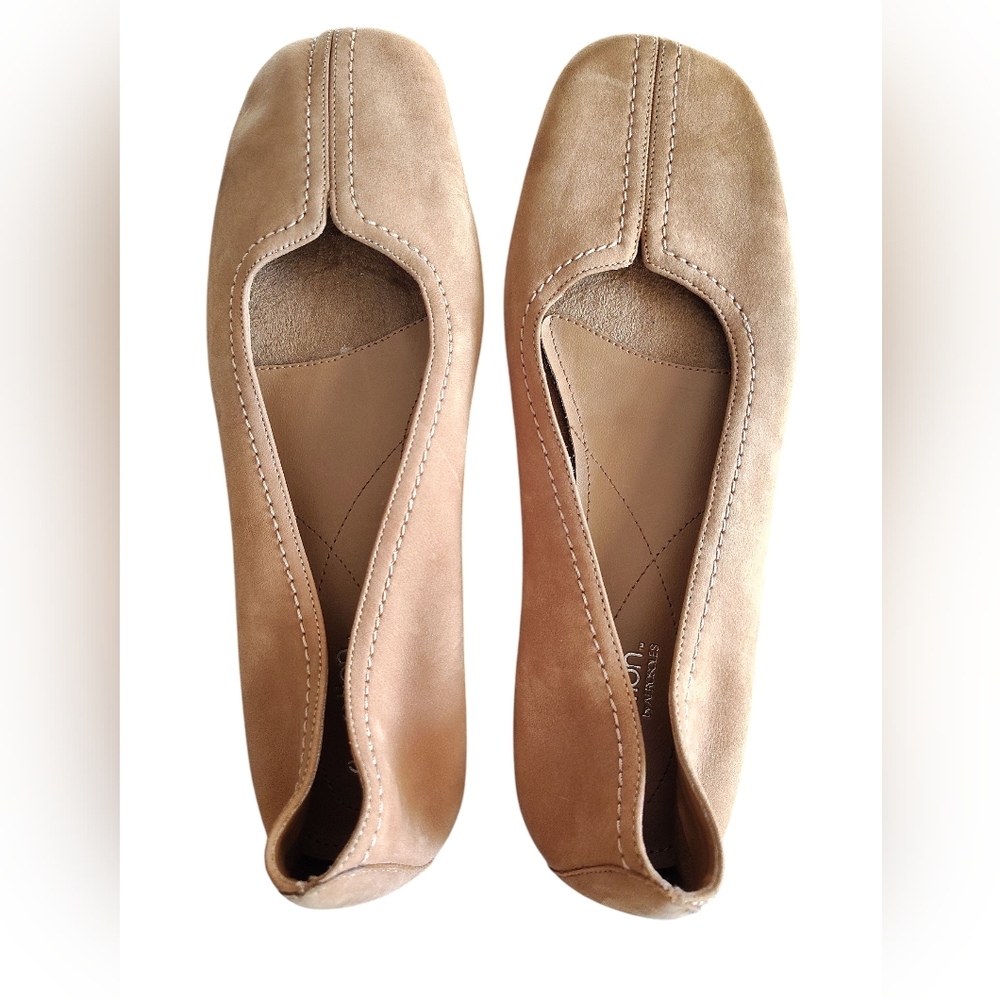 AEROSOLES Flexation Avery Square Toe Chestnut Suede Slip-On Loafers NWOT Size 10